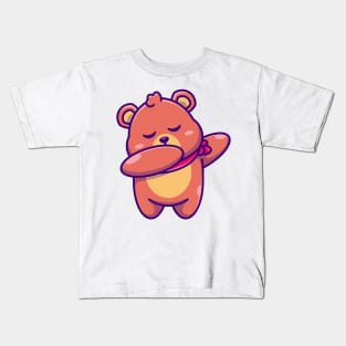 Cute baby bear dabbing cartoon Kids T-Shirt